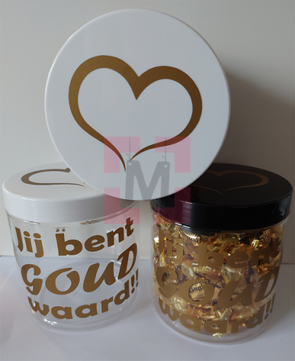 ❤ 'Jij bent goud waard!' Snoeppot